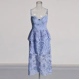 Fashion French Dress Women's 2025 Spring High-End Women's Dress Sexy Lace Hollow Sling