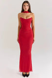 Corset Top With Long Scarves And Body-con Midi Skirt Set-Outfit