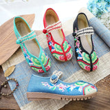 Zingj Shoes Retro Embroidered Cloth Shoes Women's Single Shoes Grandma Shoes Mother-In-Law Shoes Mother