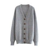 2021 winter white cardigan sweater womens single breasted knitted jacket coat fashion oversized
