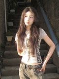 Fashion Chic Letter Tshirts Femme Summer All Match Y2k Aesthetic Crop Top Streetwear Casual Grunge Tee Shirts