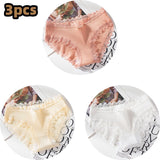 new thread cotton Japanese bow women's underwear solid color breathable waist size girls briefs plus