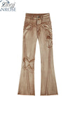 Style Flare Jeans Women Mopping Trousers Vintage Denim High Waist Wide LegJeans 2023 Autumn Chic Ulzzang Casual