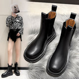 Zingj Boots Female Fall 2023 New British Wind Boots Thick Cheesier Short Boots Ins Damp Cigarette Boots- Outfit
