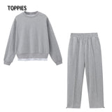 2021 Women Sweatshirts Two Piece Set Female Tracksuits Harajuku Hoodies Pullovers