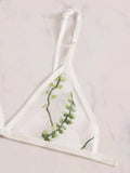 Sex Lingerie Sexy Women's Lingerie Hollow Print Three-Point Lingerie