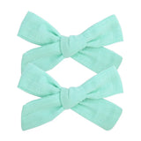Lovely Baby Solid Hair Bows With Clip Bowknot Hair Clips Headwear Children Cute Cotton Hairpins Barrettes Hair