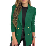 Zingj New Small Suit Coat Women's Solid Color Casual Long Sleeve Lapel Button Autumn