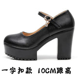 Head Shallow Mouth 8CM High Heels Waterproof Table Thick-Bottomed Cheongsam Shoes Model Show Shoes Magic Sticky Women Singles