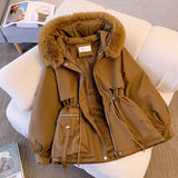 Short Style To Overcome The Female 2024 Winter New Korean Version Of Down Cotton Suit Thick And Velvet Large Size Warm Coat-Outfit
