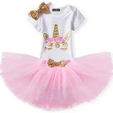 Pink My Little Girl First 1st Birthday Party Dress Tutu Cake Smash Outfits Infant Kid Dress Baby Girl Baptism Clothes 9
