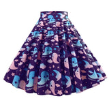 Ghost Bat Print Halloween Skirt 50s High Waist Hepburn Vintage Christmas Jurken Long Cotton A-Line Party Women's