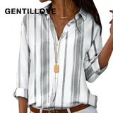 Striped Loose Shirt Cotton Tops and Blouses Retro Streetwear Tunic Women's Clothing Oversized Blusas Mujer De Moda