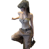 2025 Winter New Women's Hottie Design Feel Sleeveless Bra Set Up Sexy