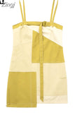 Patchwork Short Dresses For Women 2023 Yellow Slip Dress Woman Sleeveless Mini Summer Woman Dress Streetwear Casual