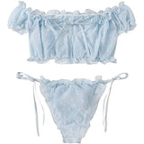 Women Sexy Lingerie Sheer Floral Print Off-Shoulder G Thong Women's Underwear Panties Exotic Ses Erotic Costumes Sexy