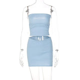 Tube Top And Bodycon Mini Skirt Set-Outfit