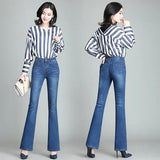 Pants Jeans Women 2019 Spring Slim Wide Leg Ladies Denim Trousers Elastic High Waist Pantalon Jean Femme Woman