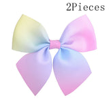 Pcs/lot Rainbow Grosgrain Ribbon Hair Bows With Clips For Girls Boutique Hair Clips Hairpins Barrettes Kids Hair