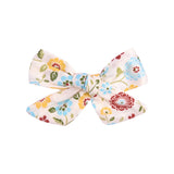 Flower Cotton Hair Bows With Clip For Baby Girls Plaid Boutique Hair Clips Hairgrip Barrettes Headwear Hair