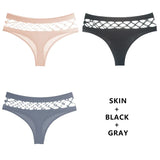 3Pcs/Lot Hollow Out Lingerie Seamless Sexy Panties Women Elasticity Underwear Temptation Middle-waist G String