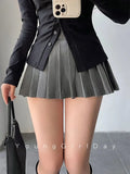 Skirt with Shorts Women Sexy High Waist White Black A-line Korean Gyaru Mini Tennis Skirt School Girl