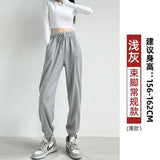 Zingj Grey Sports Pants Women's Fall Foot 2024 New Little Harlan Casual Pants Fall Thin-Outfit