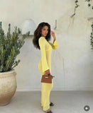 Ribbed Hollow Out Bralette Long Sleeve Maxi Dress- Outfit