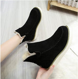 Women's Boots 2025 Winter New Women's Thick-Bottomed Cotton Boots Solid-Colored Feet To Keep Warm Short