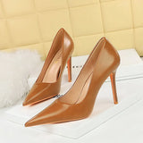 Zingj Retro Fashion Simple Ultra High Heel Shallow Pointed Sexy Thin Single Shoes High