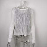 Striped See-Through Long Sleeve Top-Outfit