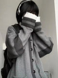 Japanese Vintage Knitted Cardigan Women Loose All Match Harajuku Sweater Jackets Grunge Korean Kardigany Top