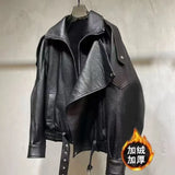 Heavy Industry Pu Leather Jacket Autumn Sweet Cool Hot Babes Oversize Premium Locomotive