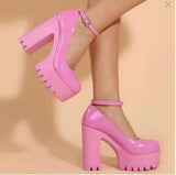 2025 New Ultra-High-Heeled Women's Shoes Stage Model Single-Shoe Coarse Night Club DJ Work Shoes Show