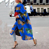 Long Flared Sleeves Printed Loose