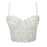 Handmade Sequin halter bustier corset crop top women summer indie tank party y2k top clubwear Cropped tube womens tops
