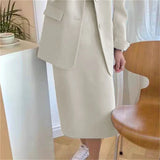 Fan Chic Suitcase Women's New Women's High Waist Half-Sclot Professional Commuting Two-Sleeves In The Spring And Autumn