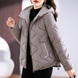Cotton-Padded Clothes Women Short Style 2024 New Bright Face Fashion Foreign Style Show Thin Thin Hooded Cotton-Padded Jacket Women Cotton-Padded Jacket Coat-Outfit