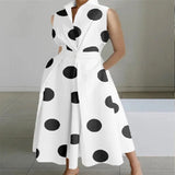 Summer Commuting Fashion Polka Dot Button