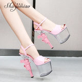 Stripper Shoes Pole Dance High Heels Sexy Women Shoes Transparent Sandals Women Wedding Dress 2020 Pistol Heel Female