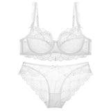 New Plus Size Bra Set Push Up Bras and Panty Set Embroidery Underwire Lingerie Set Ultrathin Underwear Set Sexy Lace