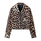 Women's Fashion New Leopard Print Loose Jacket Lamb Wool