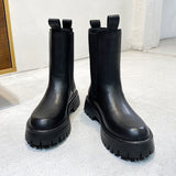 Zingj Boots Autumn Breathable Male High Top Leather Shoes Work Boots Korean British Style Ankle Boots