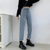 Zingj Jeans Female Autumn Loose Wide Leg Straight Leg Show Thin Large Size Fat Mm Harun Radish Dad Cigarette Pipe Pants-Outfit
