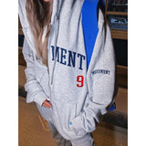 Vintage Oversized Women Hoodies Harajuku Aesthetic Zip Up Hooded Sweatshirt Top Long Sleeve E Girl Clothes Casual