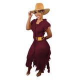 Zingj New Women's Casual And Versatile Pure Color Knitting Sleeveless Tassel