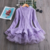 Christmas Dress Knitting Sweater Dress for Girls Winter Dress Autumn Full Sleeve Elk Deer Printing Girl Clothes New
