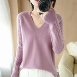 Zingj Out Makes Bottom Unlined Upper Garment Female Autumn Dong New Style Sweater Inside Jacket Long Sleeve Sets Foreign Style Slim V Gets Sweater Female-Outfit