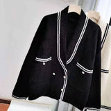 mink velvet jacket women short loose spring and autumn new woolen coat knitted cardigan sweater western