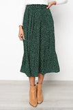 Summer Autumn Casual Chiffon Print Pockets High Waist Pleated Maxi Skirt Womens Long Skirts For